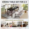 5-Piece Counter Height Dining Table Set, Faux Marble Bar Table and 4 Upholstered-Seat Chairs, Mid-Century Modern Dining Set for Pub Kitchen, Small Place view 4
