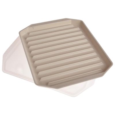 2-Pack White Plastic Microwave Oven Lid Bacon Rack, Kitchen Microwave Cooking Accessory