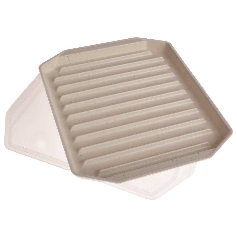 2-Pack White Plastic Microwave Oven Lid Bacon Rack, Kitchen Microwave Cooking Accessory