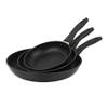 3-Piece Nonstick Aluminum Skillet Set, Black Finish Set of 3 view 1