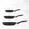 3-Piece Nonstick Aluminum Skillet Set, Black Finish Set of 3 view 2