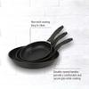 3-Piece Nonstick Aluminum Skillet Set, Black Finish Set of 3 view 3