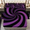 Spiral Sheets Split King Size - Purple Black Vortex Bed Sheet Set - Deep Pocket Soft Microfiber Bedding Set 5 Piece - Fitted Flat Sheet Pillowcases - Optical Illusion Bedroom Decor & Gifts view 1
