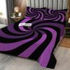 Spiral Sheets Split King Size - Purple Black Vortex Bed Sheet Set - Deep Pocket Soft Microfiber Bedding Set 5 Piece - Fitted Flat Sheet Pillowcases - Optical Illusion Bedroom Decor & Gifts view 2