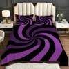 Spiral Sheets Split King Size - Purple Black Vortex Bed Sheet Set - Deep Pocket Soft Microfiber Bedding Set 5 Piece - Fitted Flat Sheet Pillowcases - Optical Illusion Bedroom Decor & Gifts view 3