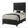 5Pc Modern Black Finish Queen Size Panel Bed Set Tall Headboard Solid Wood Wooden Bedroom Furniture view 2