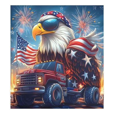ALAZA American Flag Truck Parrot Dishwasher Magnet Cover Sticker Decorative Refrigerator Magnet Panel Decal Cover for Home Kitchen Appliance Decor