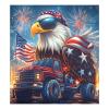 ALAZA American Flag Truck Parrot Dishwasher Magnet Cover Sticker Decorative Refrigerator Magnet Panel Decal Cover for Home Kitchen Appliance Decor view 1