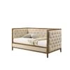 Kiwaou Twin Size Daybed in Natural Oak, Transitional Style with Diamond Tufting and Wood Trim, Mattress Ready for Living Room or Bedroom view 2