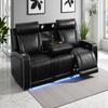 Dekmxas Breathing Leather Power Reclining Sofa with Cup Holders, Living Room Furniture with 2 Recliners, 3 Seater Leather Sofa Couch with Flip-Down Table/USB Port for Living Room/Office/Home Theater view 1