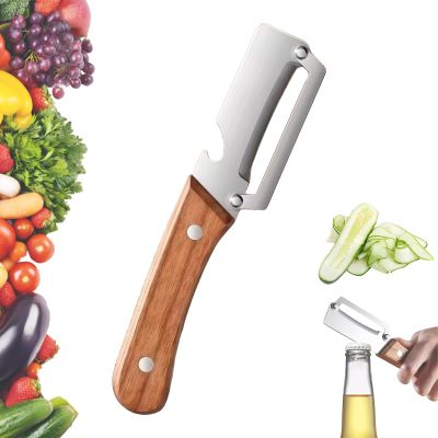 2026 New Multi-Functional Vegetable Peeler for Kitchen, Julienne Peeler with Ergonomic Handles and Bottle Opener, for Fruit Veggie Pumpkin Papaya Carrots and Open Wine Bottles (1PCS)
