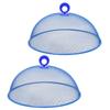 VALICLUD 2Pcs 28Cm Blue Mesh Food Covers with Handle Metal Food Tent Protector for Kitchen and Dining Table Mesh Dome Screen for Protection and Serving view 1