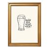 Vintage Framed Canvas Wall Art Beer Pint Sketch Art Print Retro Funny Poster Painting Pictures Wall Decor for Bar Kitchen Office (Framed,12W X16L) view 1