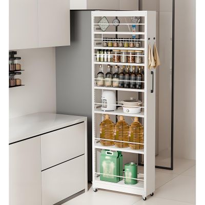 Kitchen Organization Slim Storage Cart, 5/7 Tier Rolling Storage Shelving Unit, Narrow Little Cart Rack for Laundry Room Pantry Bathroom Organizers and Storages Utility Shelf Cart(7.9"x21.6"x72.6")