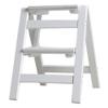 LumaGrove Solid Wood Folding Step Ladder Stool with Multi Layer Design Portable and Multi Functional Utility Chair Seat Non Slip Foot Cover Included(White,2 Steps) view 1
