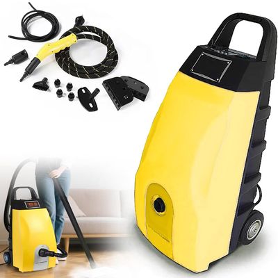 Multi-Purpose High Temp Steam Washe, 2500W High Pressure Steamer, 15S Fast Heat-Up, 3.5L Tank, Portable Steam Cleaner for Car, Floor, Grout, Kitchen, Furniture & Bed Bugs Yellow