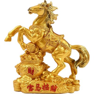 2026 Chinese New Year Horse Statue, Horses Year Ornament, Resin Collectible Figurines Decoration for Luck & Wealth, Years of the Horse Tabletop Decor Zodiac Gift Blessing Souvenir