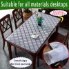 1.5mm Thick Clear Table Cover Protector PVC Vinyl Soft Plastic Tablecloth,Heat Resistant Crystal Transparent Desk Pad 42x104 Inch,Computer Writing Desks Tabletop Protector Mat for Kitchen Desktop view 4