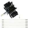 chimney sweep kit Chimney Sweeping Kit, Cleaning Tool With Flexible Rods And Brush Heads For Chimney, Dryer Vent, Sewer Pipe, Wood Stove(6 Rods,410mm) view 1