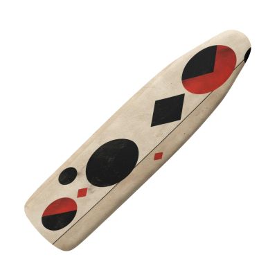 Large Ironing Board Cover and Pad 59x26 Minimal Geometric Red Black Iron Table Cover with Padding,Extra Wide,Resist Scorching and Staining,Heatproof,Adjustable Fastener Durable Stain