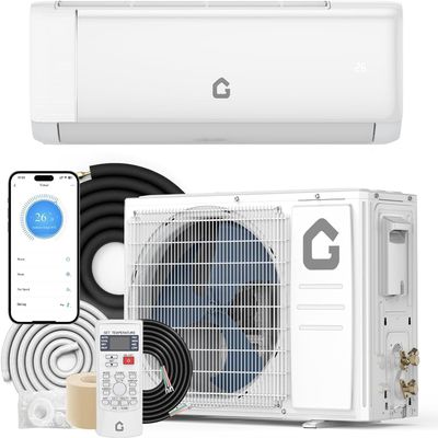 Towallmark 22 SEER2 12000 BTU Ductless Mini Split AC with Heater, 110V WiFi-Enabled Inverter Air Conditioner for Rooms up to 550 Sq.Ft, Includes Remote Control