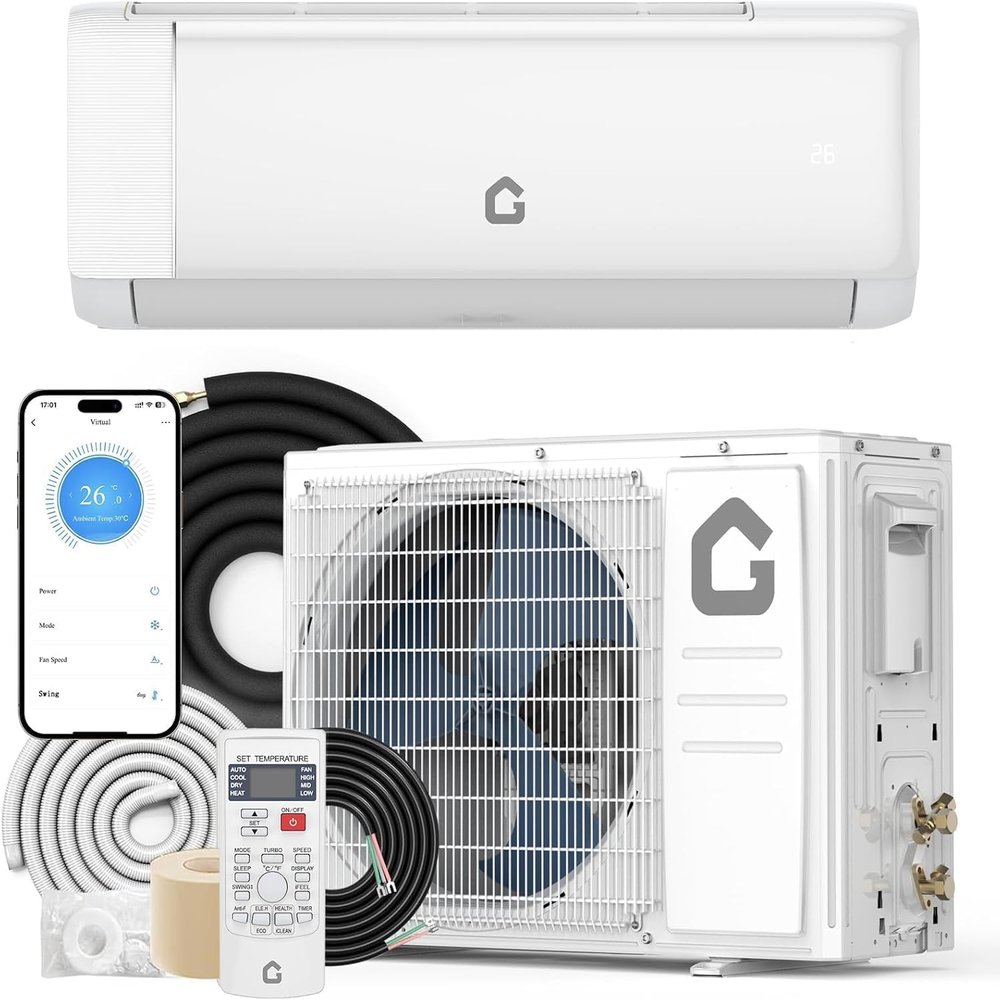 Towallmark 22 SEER2 12000 BTU Ductless Mini Split AC with Heater, 110V WiFi-Enabled Inverter Air Conditioner for Rooms up to 550 Sq.Ft, Includes Remote Control