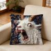 18x18 Pillow Cover, Screaming Goat Soft Plush Cushion Case, Funny Animal Throw Pillow, Home Decor Accent, Decorative Bed Couch Chair Accessory, Living Room Bedroom Apartment Dorm Hotel Farmhouse view 3