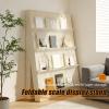 Folding Paper Storage Shelf,Paper Retractable Room Divider,Multi-Use as Bookcase, Display Rack & Organizer for Books,Scalable Storage Partition for Home Office Clothing Store White view 2
