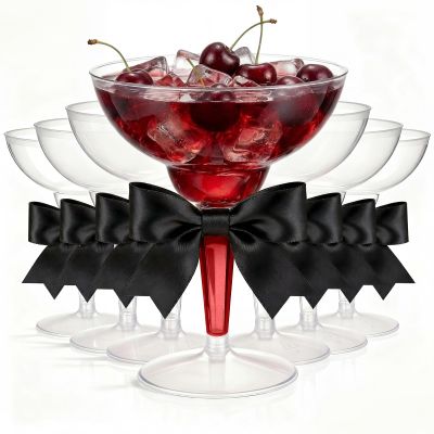 LemonRoad 36 Sets Plastic Martini Glasses, 12 oz, Black