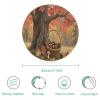 Autumn Fall Harvest Maple Tempered Glass Cutting Board Stylish Non-Slip Round Chopping Boards Easy to Clean Cutting Board Small Scratch Flexible Butcher Block for Countertop Decor view 2