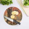 Autumn Fall Harvest Maple Tempered Glass Cutting Board Stylish Non-Slip Round Chopping Boards Easy to Clean Cutting Board Small Scratch Flexible Butcher Block for Countertop Decor view 4