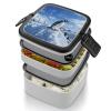 Snow Mountain Penguin Double Layer Bento Box Modern Minimalist Design Stackable Lunch Box Leak-Proof Rectangle Lunchable Food Container for Family Or Meal Prep Work On The Go view 4
