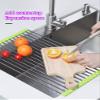 304 Stainless Steel Roll Up Dish Drying Rack for Kitchen Portable Sink Mat Roll-up Drying Racks Foldable Dish Drainers - 2pcs(Size:38x22cm)(Green,470X220MM) view 4