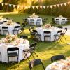 JMGJOY No Assembly Plastic Folding Chairs 6 Pack, Outdoor Party Chair Wedding Chair view 3