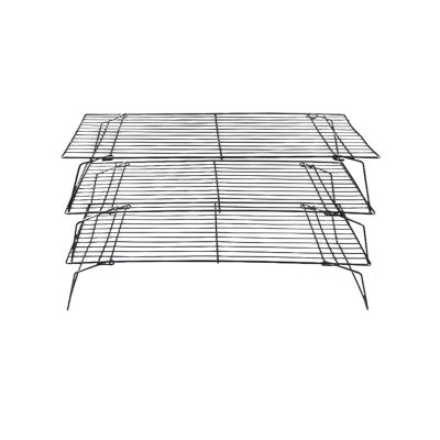 3-Layer Stackable Foldable Pastry Tray With Cooling Rack, Non-Stick Oven Safe Wire Grid Baking Tray & Grill