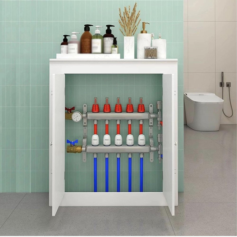 HOLGVE Household Wooden Radiator Radiator Manifold Cover, Double Door Storage Cabinet Radiator, Water Proof Wood-Plastic Board, Strong Load-Bearing Capacity(35x31x8in/90x80x20cm)