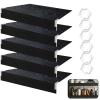 5 Pcs Wire Shelf Cover 2212 in, 3 in High Faux Wood Shelf Covers for Wire Shelving, PVC Waterproof Moisture Wires Shelving Cover, 0.3 in Thick Wire Rack Covers for Pantry, Closet, Kitchen, Black view 1