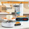 pedenencelia Cake Decorating Machine, 412 Inch Automatic Cake Icing Machine-with Adjustable Speed, 60320 RPM, Beveled Scraper, Dual Rotation, Low Noise 200w Stainless Steel White view 3