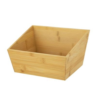 Bamboo Basket Organizers Natural 10.5" x 8.5" x 6", Bamboo Storage Basket Home Organization Bin Multi-Purpose Container for Bedroom Bathroom Kitchen 2-Pack