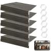 5 Pcs Wire Shelf Cover 4516 in, 3 in High Faux Wood Shelf Covers for Wire Shelving, PVC Waterproof Moisture Wires Shelving Cover, 0.3 in Thick Wire Rack Covers for Pantry, Closet, Kitchen, Gray A view 1
