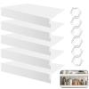 5 Pcs Wire Shelf Cover 3312 in, 3 in High Faux Wood Shelf Covers for Wire Shelving, PVC Waterproof Moisture Wires Shelving Cover, 0.3 in Thick Wire Rack Covers for Pantry, Closet, Kitchen, White view 1