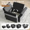 Vesgantti Sectional Sleeper Sofas with Storage, 92" Sofa Bed with 6 Seats Storage Chaises Removeble Cover, Deep Seat Modular Couches Velvet Couch Set for Living Room, Apartment, Home Theatre, Grey view 2