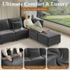 Vesgantti Sectional Sleeper Sofas with Storage, 92" Sofa Bed with 6 Seats Storage Chaises Removeble Cover, Deep Seat Modular Couches Velvet Couch Set for Living Room, Apartment, Home Theatre, Grey view 3