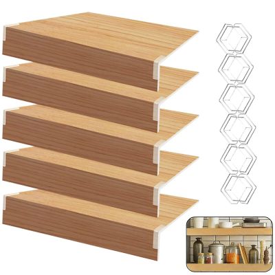 5 Pcs Wire Shelf Cover 4612 in, 3 in High Faux Wood Shelf Covers for Wire Shelving, PVC Waterproof Moisture Wires Shelving Cover, 0.3 in Thick Wire Rack Covers for Pantry, Closet, Kitchen, Beige B
