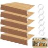 5 Pcs Wire Shelf Cover 4612 in, 3 in High Faux Wood Shelf Covers for Wire Shelving, PVC Waterproof Moisture Wires Shelving Cover, 0.3 in Thick Wire Rack Covers for Pantry, Closet, Kitchen, Beige B view 1