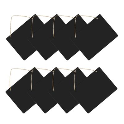 DOITOOL Wooden Double-Sided Chalkboard Sign with Hanging Rope, Rectangular Message Board Pendant for Home Decor and Flower Store, 8pcs Set
