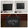 DOITOOL Wooden Double-Sided Chalkboard Sign with Hanging Rope, Rectangular Message Board Pendant for Home Decor and Flower Store, 8pcs Set view 4