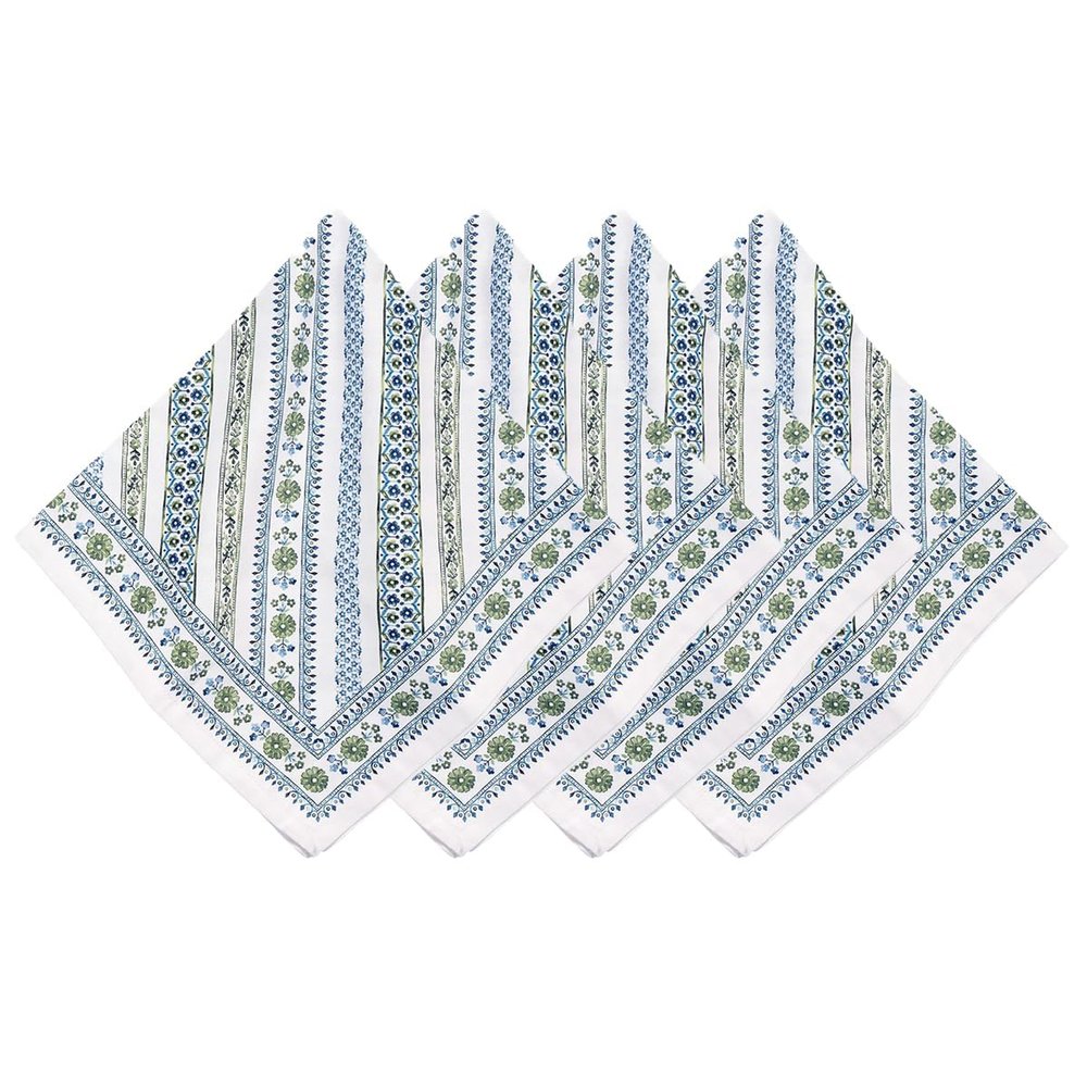 Juliska Seville Stripe Napkin (Green, Set of 4)