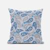 16 in. Boho Paisley Suede Throw Pillow Red Blue & Peach view 1