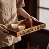 Breakfast Tray Walnut Rectangular Tray Home Tea Cup Commercial Afternoon Snack Plate Hotel Storage(A) view 3